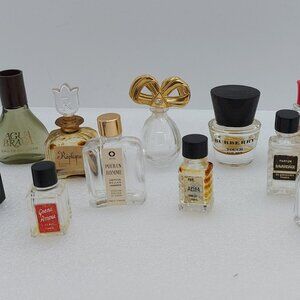 Mixed Lot Of 12 Mini Empty Perfume / Cologne Bottles